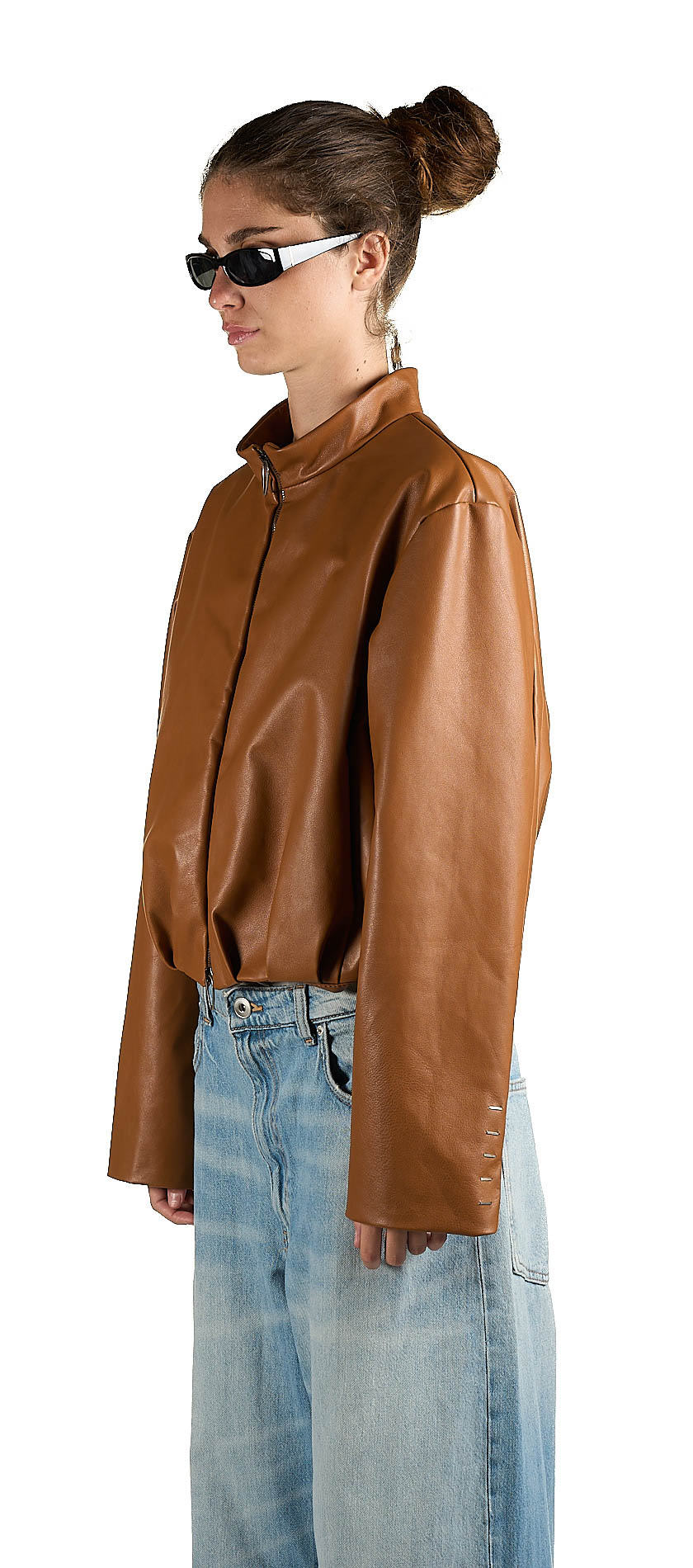 DANIELE BASTA LEATHER AND SILVER JACKET